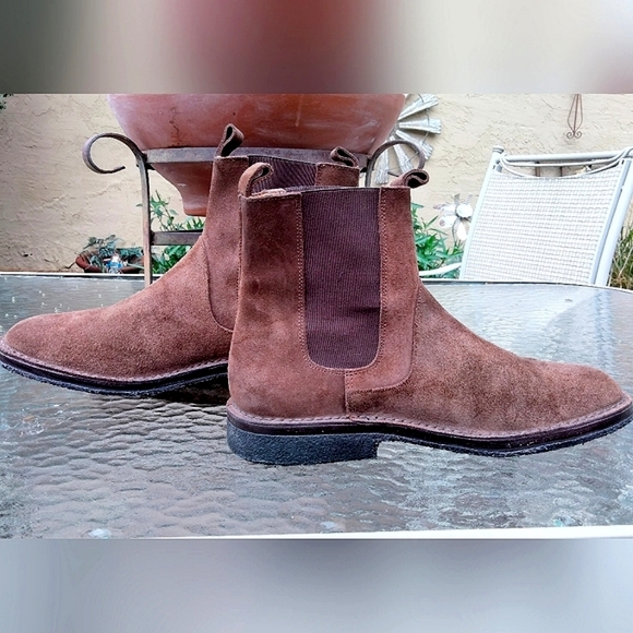 🆕 SOLD!!! $689 John Varvatos Brown Suede Chelsey Boots - Picture 3 of 11